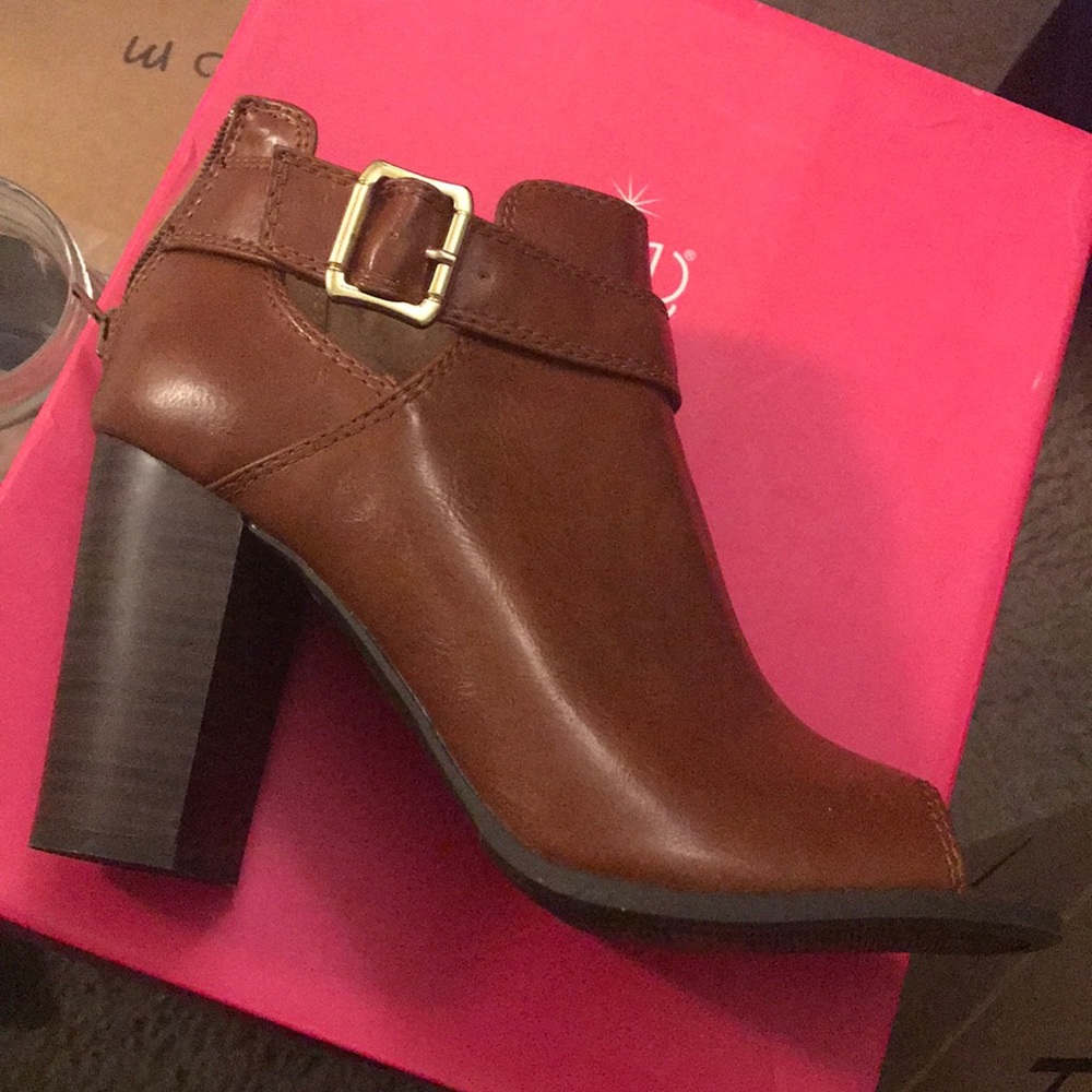 Open toe booties